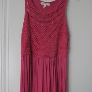 Pink Crochet Skater Dress